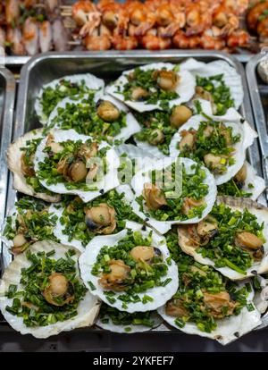 Fisch und Meeresfrüchte auf dem Nachtmarkt in Duong Dong Phu Quoc Island Vietnam Stockfoto