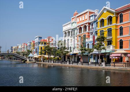 Entlang des Venice River bei Vinpearl Grand World Phu Quoc Island Vietnam Stockfoto