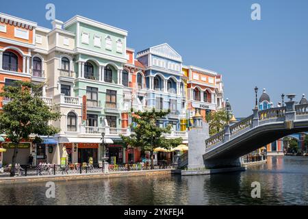 Entlang des Venice River bei Vinpearl Grand World Phu Quoc Island Vietnam Stockfoto