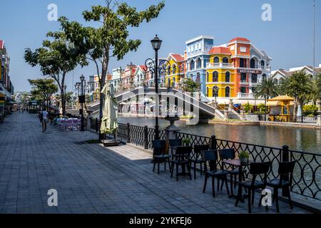 Entlang des Venice River bei Vinpearl Grand World Phu Quoc Island Vietnam Stockfoto