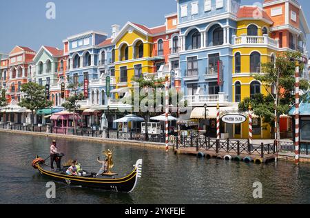 Entlang des Venice River bei Vinpearl Grand World Phu Quoc Island Vietnam Stockfoto
