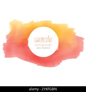 Aquarell Vector Grunge in gelben und roten Farbton färben Stock Vektor