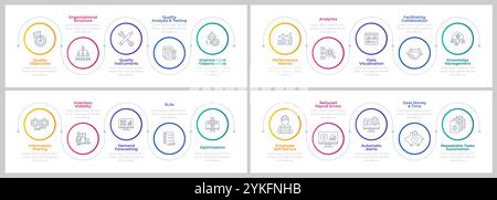 Business Efficiency Management Infografik-Kreise festgelegt Stock Vektor