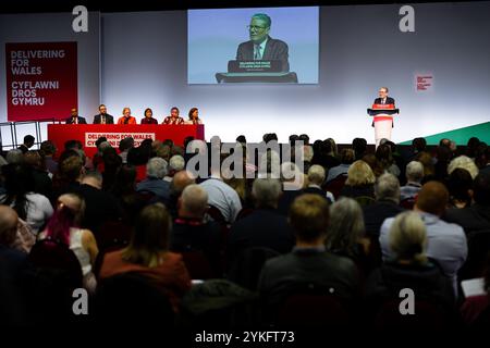 Llandudno, Wales, Vereinigtes Königreich. November 2024. Keir Starmer Abgeordneter, Premierminister und Führer der Labour Party, hält eine Rede vor der Welsh Labour Conference. Sean Pursey/Alamy Live News Stockfoto