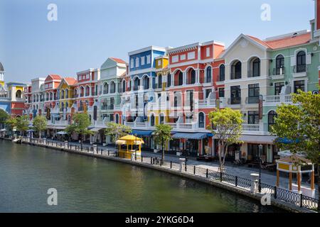 Entlang des Venice River bei Vinpearl Grand World Phu Quoc Island Vietnam Stockfoto