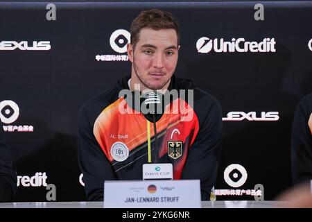 Malaga, Malaga, Spanien. November 2024. Jan-Lennard Struff aus Deutschland während des DAVIS CUP FINALS 2024 - Finale 8 - Herren Tennis (Bild: © Mathias Schulz/ZUMA Press Wire) NUR REDAKTIONELLE VERWENDUNG! Nicht für kommerzielle ZWECKE! Stockfoto