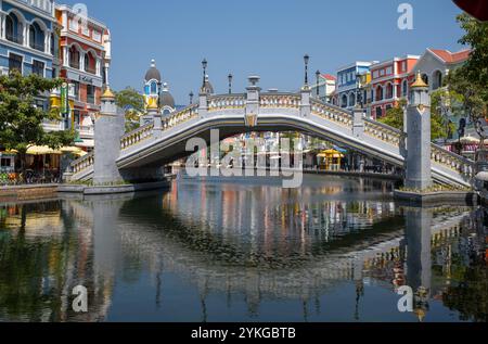 Entlang des Venice River bei Vinpearl Grand World Phu Quoc Island Vietnam Stockfoto