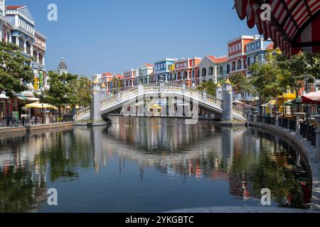 Entlang des Venice River bei Vinpearl Grand World Phu Quoc Island Vietnam Stockfoto