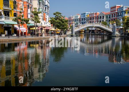 Entlang des Venice River bei Vinpearl Grand World Phu Quoc Island Vietnam Stockfoto