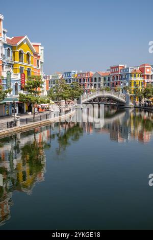 Entlang des Venice River bei Vinpearl Grand World Phu Quoc Island Vietnam Stockfoto