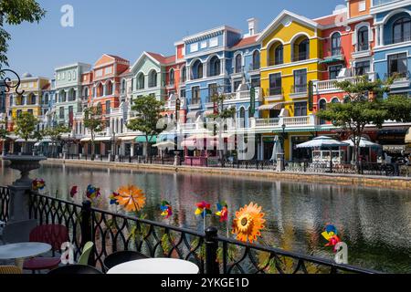 Entlang des Venice River bei Vinpearl Grand World Phu Quoc Island Vietnam Stockfoto