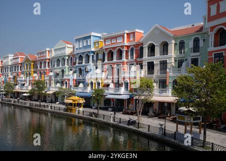 Entlang des Venice River bei Vinpearl Grand World Phu Quoc Island Vietnam Stockfoto