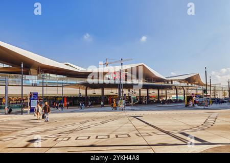 Blick auf die Stadt eine der schönsten Städte Österreich-Wien. Hauptbahnhof Wien. Stockfoto