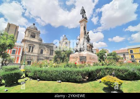 Historisches Zentrum von La Paz mit Plaza Murillo, Bolivien Stockfoto