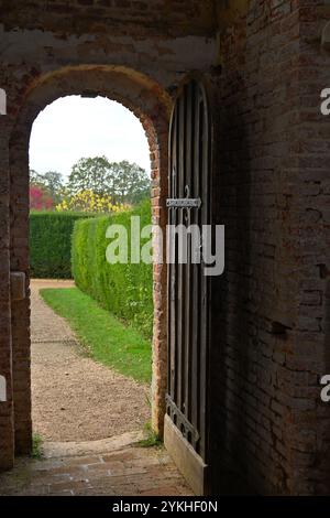 Blick aus dem Sommerhaus Tudor im National Trust Hotel The Vyne, UK Oktober Stockfoto