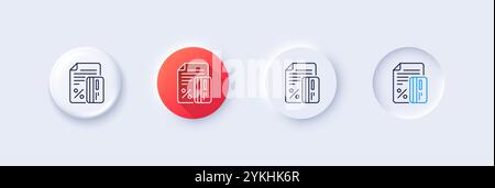 Symbol für Kreditkartenlinie in Prozent. Rabattzeichen. Zeilensymbole. Vektor Stock Vektor