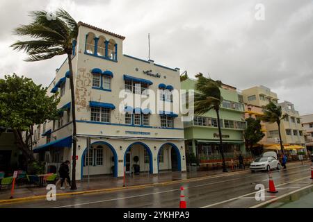 Art déco-Hotels am Ocean Drive in South Beach, Miami, USA Stockfoto