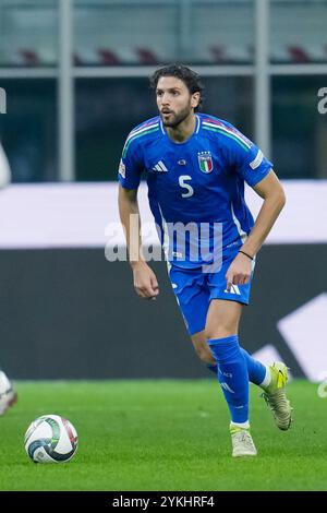 Mailand, Italien. November 2024. Manuel Locatelli aus Italien während der UEFA Nations League 2024/25 League Ein Gruppenspiel zwischen Italien und Frankreich im Stadio Giuseppe Meazza am 17. November 2024 in Mailand. Quelle: Giuseppe Maffia/Alamy Live News Stockfoto