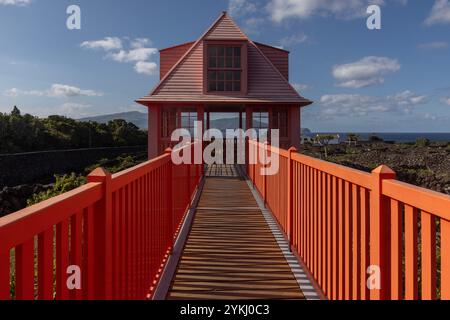 Das Weinmuseum von Pico befasst sich mit der Weinherstellung und der Geschichte der Weinproduktion auf der Insel Pico, Azoren, Portugal. Stockfoto