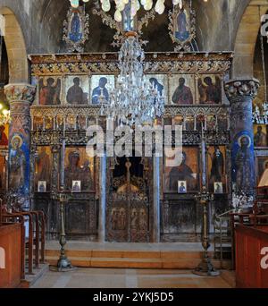 Befindet sich in Guzelyurt, Zypern, St. Die Mamas-Kirche und das Icon Museum sind eine Touristenattraktion. Stockfoto