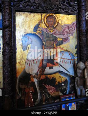 Befindet sich in Guzelyurt, Zypern, St. Die Mamas-Kirche und das Icon Museum sind eine Touristenattraktion. Stockfoto