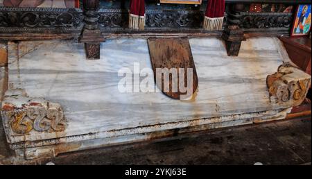 Befindet sich in Guzelyurt, Zypern, St. Die Mamas-Kirche und das Icon Museum sind eine Touristenattraktion. Stockfoto