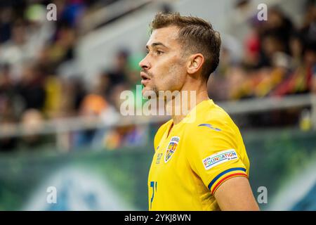 Bukarest, Roumanie. November 2024. Darius Olaru aus Rumänien während des Fußballspiels der UEFA Nations League, Liga C, Gruppe C2 zwischen Rumänien und Zypern am 18. November 2024 in der Arena Nationala in Bukarest, Rumänien - Foto Mihnea Tatu/Lightspeed Images/DPPI Credit: DPPI Media/Alamy Live News Stockfoto