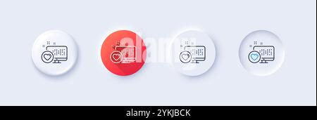 Symbol für Herzlinie. Lieblingskennzeichen. Zeilensymbole. Vektor Stock Vektor