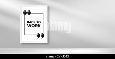 Zurück zur Arbeitsmarkierung. Stellenangebot. Fotorahmen-Banner. Vektor Stock Vektor