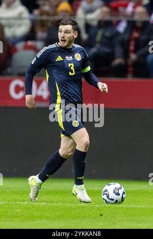 Stadion Narodowy, Warschau, Polen. November 2024. Internationaler Fußball UEFA Nations League A, Gruppe 1, Polen gegen Schottland; Andy Robertson (SCO) Credit: Action Plus Sports/Alamy Live News Stockfoto