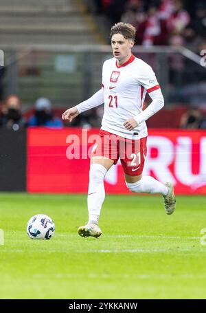 Stadion Narodowy, Warschau, Polen. November 2024. Internationaler Fußball UEFA Nations League A, Gruppe 1, Polen gegen Schottland; Nicola Zalewski (POL) Credit: Action Plus Sports/Alamy Live News Stockfoto