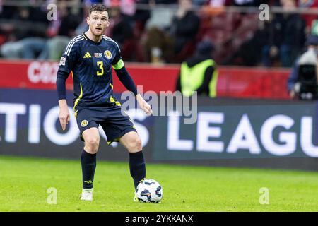 Stadion Narodowy, Warschau, Polen. November 2024. Internationaler Fußball UEFA Nations League A, Gruppe 1, Polen gegen Schottland; Andy Robertson (SCO) Credit: Action Plus Sports/Alamy Live News Stockfoto