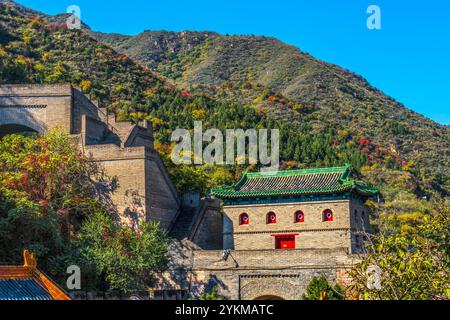 Nordtor Chinesische Mauer West Juyongguan Juyong Pass Peking China. Juyongguan ist das nördliche Tor zu Peking und der nächste Mauerabschnitt zu Peking Stockfoto