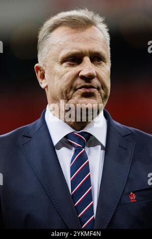 Warschau, Polen. November 2024. Cezary Kulesza (Vorsitzender der PZPN) wurde während des Spiels der UEFA Nations League zwischen den Nationalmannschaften Polens und Schottlands bei PGE Narodowy gesehen. (Foto: Maciej Rogowski/SOPA Images/SIPA USA) Credit: SIPA USA/Alamy Live News Stockfoto