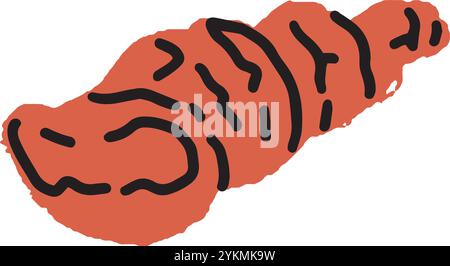 Vektorzeichnung Der Roten Meeresschale Stock Vektor