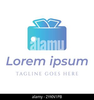 Einfaches minimalistisches modernes Wallet Symbol für das Logo-Design von Apps für elektronische Zahlungsdienste Stock Vektor