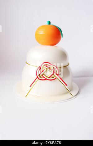 Japanischer traditioneller Neujahrskuchen Kagami Mochi Stockfoto