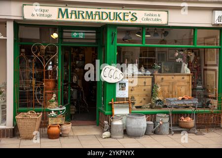 Großbritannien, England, West Sussex, Midhurst, North Street, Marmadukes Junk-Shop Stockfoto