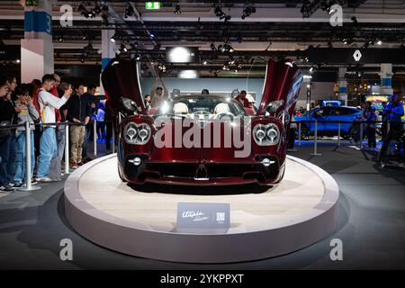 09-11-2024 Zürich, Schweiz. Pagani Utopia Hypercar im Zürcher Autosalon. Stockfoto