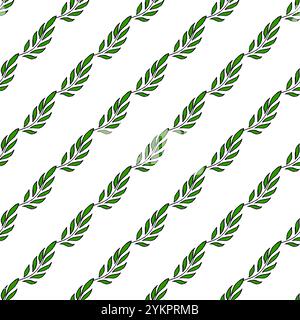 Nahtloses Muster. Folk-Blätter-Ornament. Muster im handgezeichneten Stil. Druck für Stoffdesign, Textil, Stoff, Tapeten, Geschenkpapier, Zimmerdekoration Stock Vektor