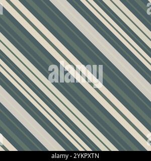 Unregelmäßige diagonale Streifen festlicher Vektor-Hintergrund. Nahtloses Muster mit dicken und dünnen grünen Streifen. Geschenkpapier für Weihnachten. Saisonal Stock Vektor