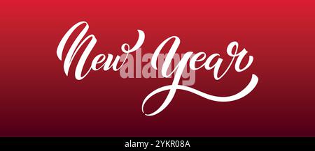 Happy New Year Handschrift Kalligraphie. Vektorfeierliche Illustrationselement. Typografisches Element für Banner, Poster. Stock Vektor