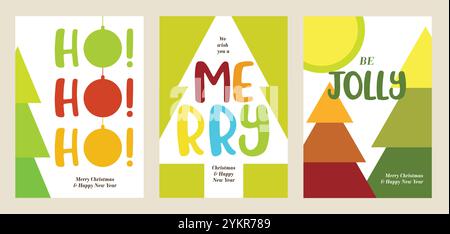 Farbenfroher Hintergrund der Wintersaison. Buntes Vektor-Illustrationsset. Stock Vektor