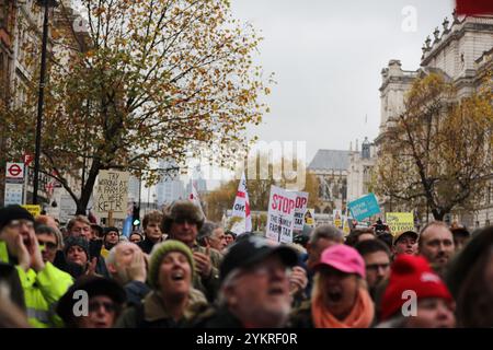 London, Großbritannien. November 2024. Bauern protestieren gegen die Änderung der Erbschaftssteuer von Labour in Westminster. Quelle: Uwe Deffner/Alamy Live News Stockfoto