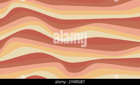 Psychedelic Trippy y2k Retro Hintergrund. Abstrakte einfache Vektorillustration. Grooviges Wellenmuster. Vintage-Design in Rot und Orange Stock Vektor