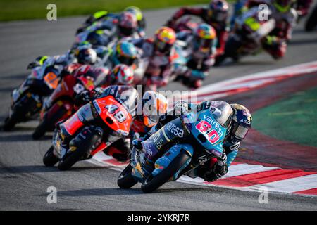 Der kolumbianische Fahrer des CFMOTO-Teams, Moto3-Weltmeister beim Großen Preis von Solidarität in Barcelona, Spanien, november 2024 Stockfoto