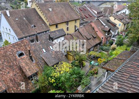 Baden, Schweiz - 4. November 2024: Blick im Zentrum von Baden auf die Schweiz Stockfoto