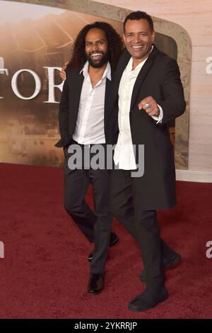 Makaylo Van Peebles und Mario Van Peebles bei der Premiere des Kinofilms 'Gladiator II' im TCL Chinese Theatre. Los Angeles, 18.11.2024 Stockfoto