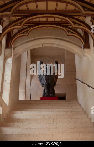 Das Schloss Pierrefonds in Oise wurde von Eugène Viollet-le-Duc wiederaufgebaut Stockfoto