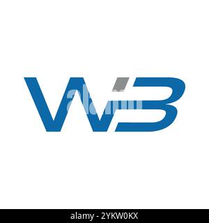 Design-Vorlage für wb-Symbol-Anfangsbuchstaben Stock Vektor